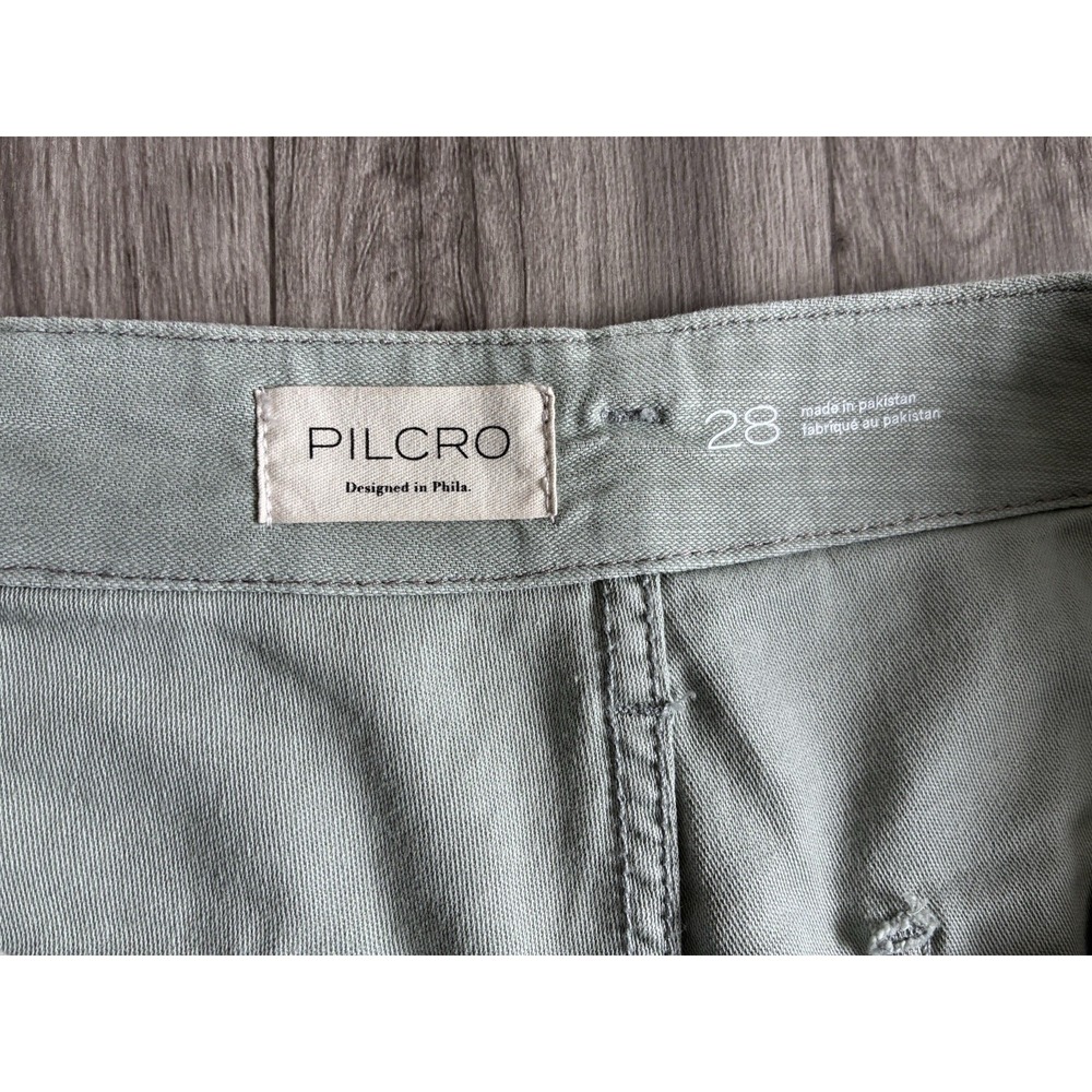 Pilcro Vintage Bow Full-Length Barrel Pants Sage Green Size 28 Anthropologie - Picture 4 of 16